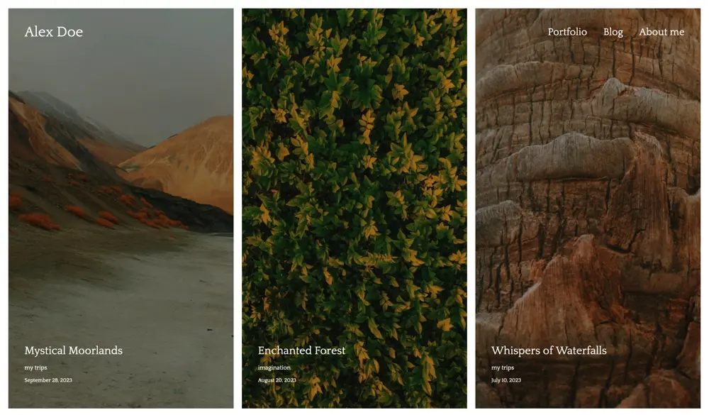 Estudio Veloz portfolio demo/look called Alex.