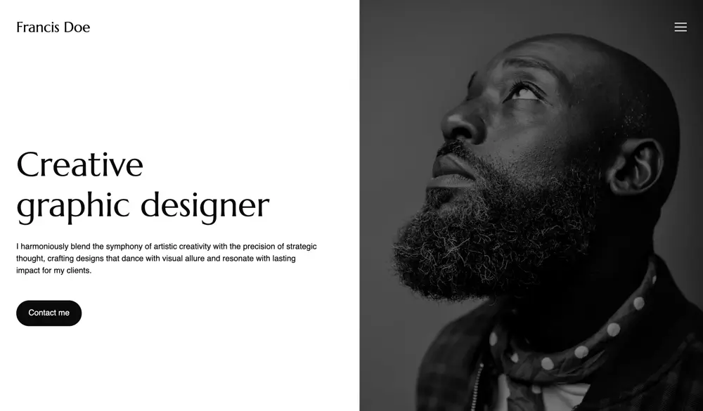 Estudio Veloz portfolio demo/look called Francis.