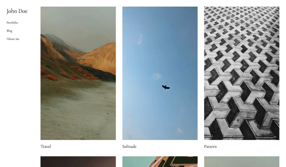 Estudio Veloz portfolio demo/look called John.
