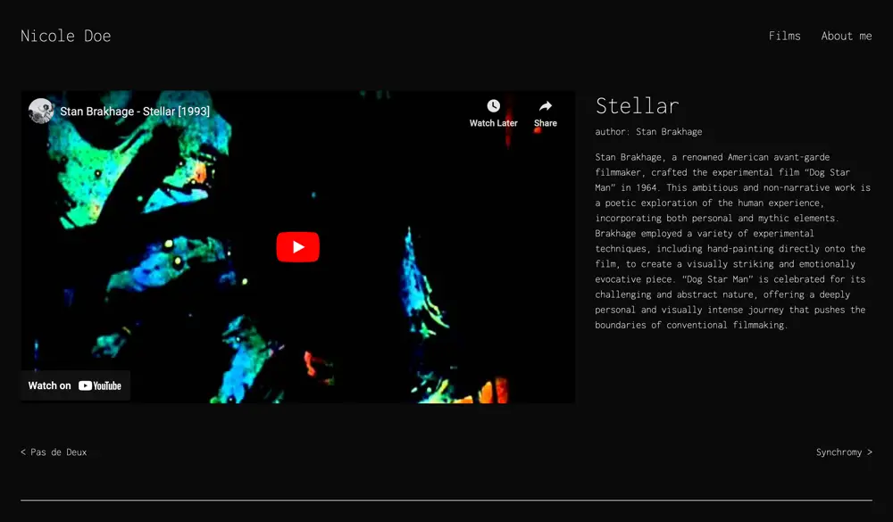 Estudio Veloz portfolio demo/look called Nicole.